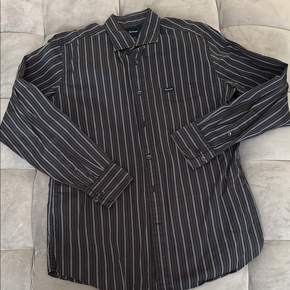 Faconnable Dark Striped Men's Shirt